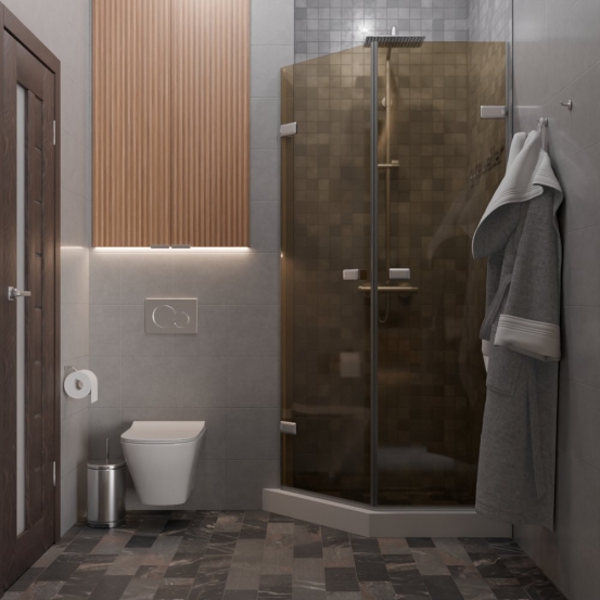 TREND DOOR GK-862G135C хром матовый стекло бронзовое #4