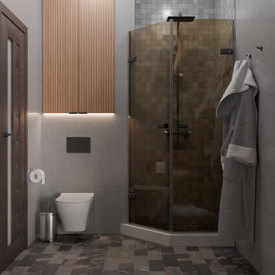 TREND DOOR GK-862G135C черный матовый стекло бронзовое #4