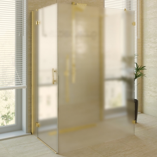 LUX RECTAN GK-104CP-CH02 золотой металлик стекло матовое левое открывание двери