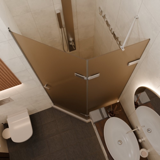 TREND DOOR GK-862AG135ONE-01 хром матовый стекло бронзовое матовое #2