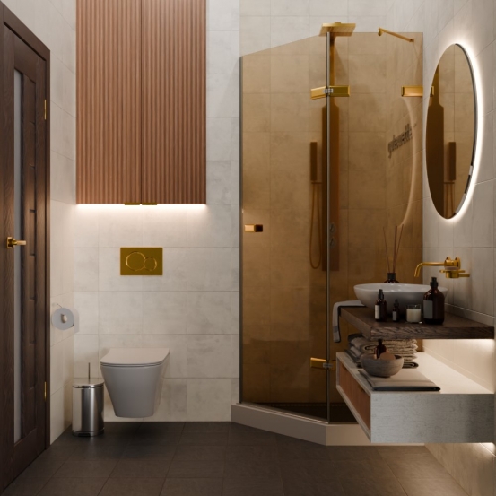 TREND DOOR GK-862AG135ONE-01 золотой металлик стекло бронзовое #4