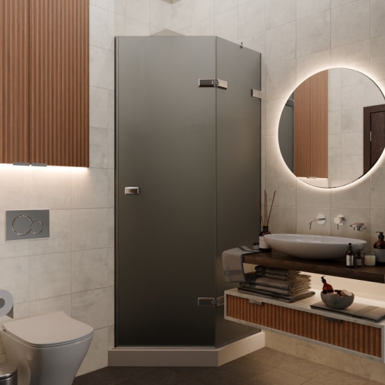 TREND DOOR GK-862AG135ONE-01 хром блестящий стекло графитовое матовое #1