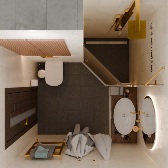 TREND DOOR GK-862AG135ONE-01 золотой металлик стекло бронзовое матовое #5