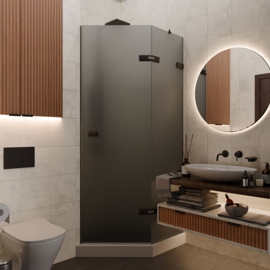 TREND DOOR GK-862AG135ONE-01 черный матовый стекло графитовое матовое #1