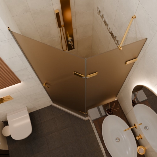 TREND DOOR GK-862AG135ONE-01 золотой гальванический стекло бронзовое матовое #2