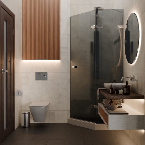 TREND DOOR GK-862AG135ONE-01 хром блестящий стекло графитовое #4