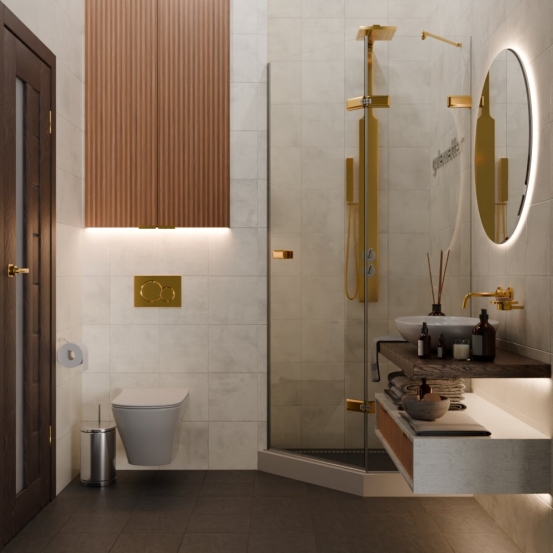 TREND DOOR GK-862AG135ONE-01 золотой гальванический стекло выбеленное #4