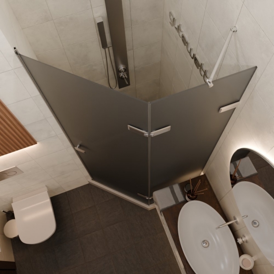 TREND DOOR GK-862AG135ONE-01 хром матовый стекло графитовое матовое #2