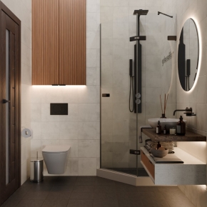 TREND DOOR GK-862AG135ONE-01 черный матовый стекло бесцветное #4