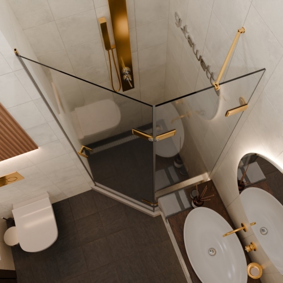 TREND DOOR GK-862AG135ONE-01 золотой гальванический стекло бесцветное #2