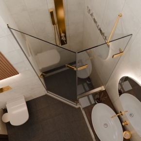 TREND DOOR GK-862AG135ONE-01 золотой гальванический стекло бесцветное #2