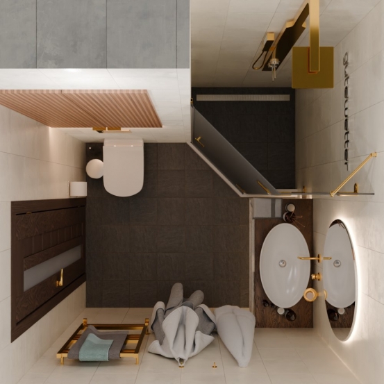 TREND DOOR GK-862AG135ONE-01 золотой гальванический стекло графитовое матовое #5