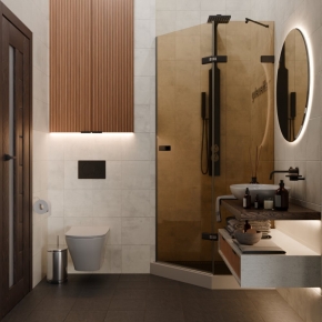 TREND DOOR GK-862AG135ONE-01 черный матовый стекло бронзовое #4