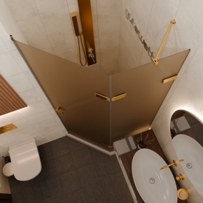 TREND DOOR GK-862AG135ONE-01 золотой металлик стекло бронзовое матовое #2
