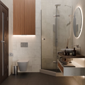 TREND DOOR GK-862AG135ONE-01 хром матовый стекло выбеленное #4