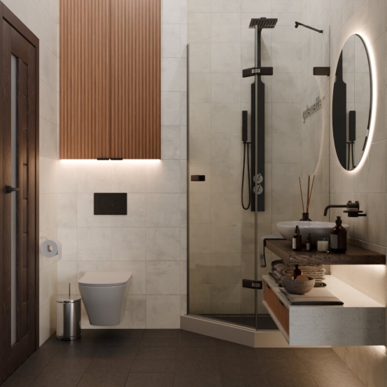 TREND DOOR GK-862AG135ONE-01 черный матовый стекло выбеленное #4