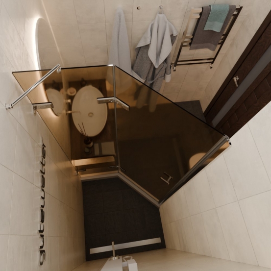 TREND DOOR GK-862AG135ONE-01 хром блестящий стекло бронзовое #3