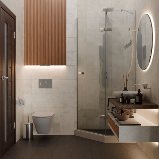 TREND DOOR GK-862AG135ONE-01 хром матовый стекло бесцветное #4