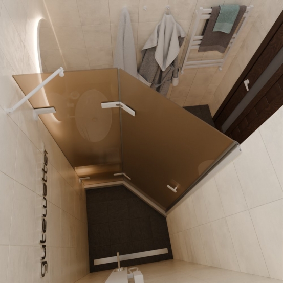 TREND DOOR GK-862AG135ONE-01 белый матовый стекло бронзовое матовое #3