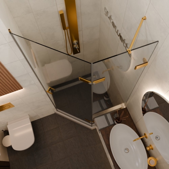 TREND DOOR GK-862AG135ONE-01 золотой металлик стекло бесцветное #2