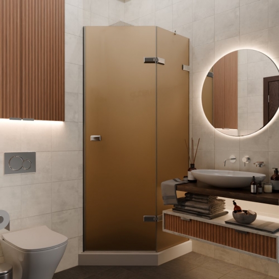 TREND DOOR GK-862AG135ONE-01 хром блестящий стекло бронзовое матовое #1