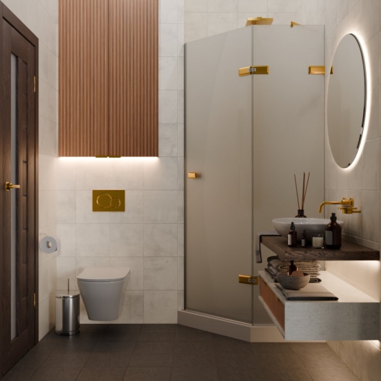 TREND DOOR GK-862AG135ONE-01 золотой металлик стекло матовое #4