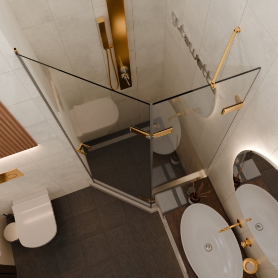 TREND DOOR GK-862AG135ONE-01 золотой гальванический стекло выбеленное #2