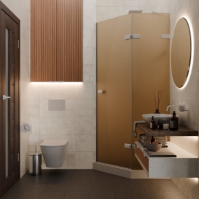 TREND DOOR GK-862AG135ONE-01 белый матовый стекло бронзовое матовое #4