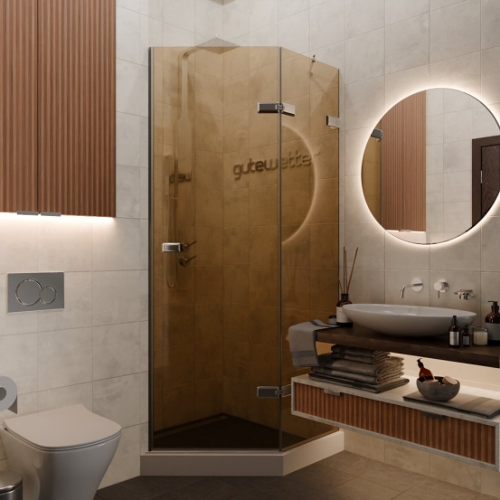 TREND DOOR GK-862AG135ONE-01 хром блестящий стекло бронзовое #1