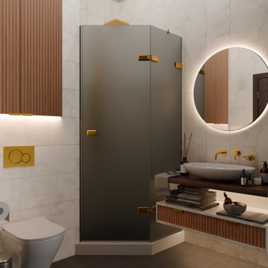 TREND DOOR GK-862AG135ONE-01 золотой металлик стекло графитовое матовое #1