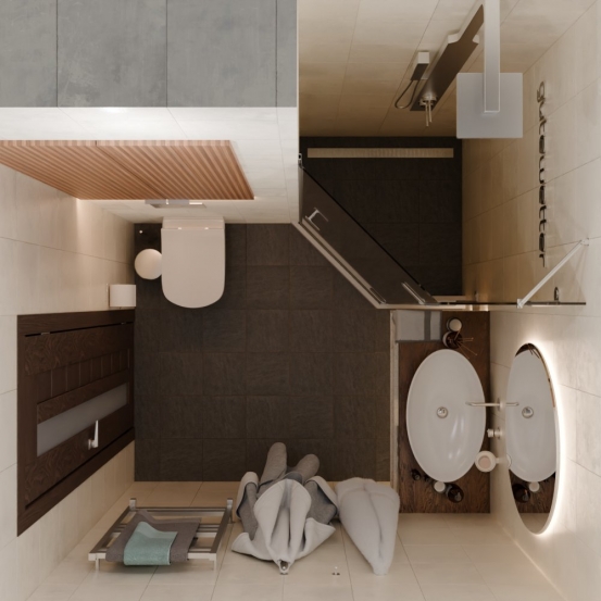 TREND DOOR GK-862AG135ONE-01 хром матовый стекло бронзовое #5