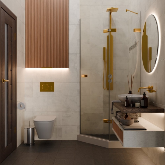 TREND DOOR GK-862AG135ONE-01 золотой металлик стекло выбеленное #4