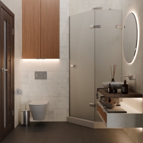 TREND DOOR GK-862AG135ONE-01 хром матовый стекло матовое #4
