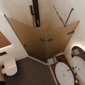 TREND DOOR GK-862AG135ONE-01 черный матовый стекло бронзовое матовое #2