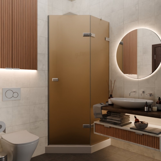 TREND DOOR GK-862AG135ONE-01 хром матовый стекло бронзовое матовое #1