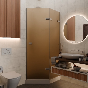 TREND DOOR GK-862AG135ONE-01 хром матовый стекло бронзовое матовое #1