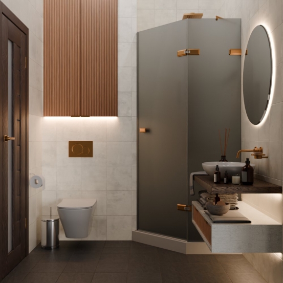 TREND DOOR GK-862AG135ONE-01 бронзовый стекло графитовое матовое #4