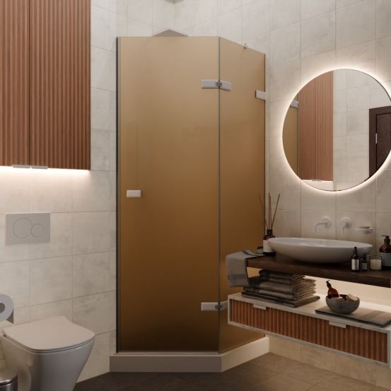 TREND DOOR GK-862AG135ONE-01 белый матовый стекло бронзовое матовое #1