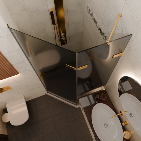 TREND DOOR GK-862AG135ONE-01 золотой гальванический стекло графитовое #2