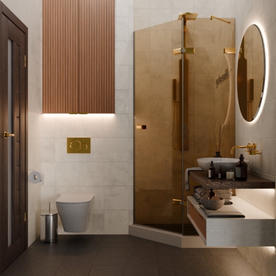 TREND DOOR GK-862AG135ONE-01 золотой гальванический стекло бронзовое #4