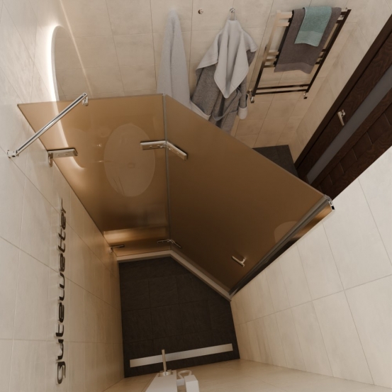 TREND DOOR GK-862AG135ONE-01 хром блестящий стекло бронзовое матовое #3