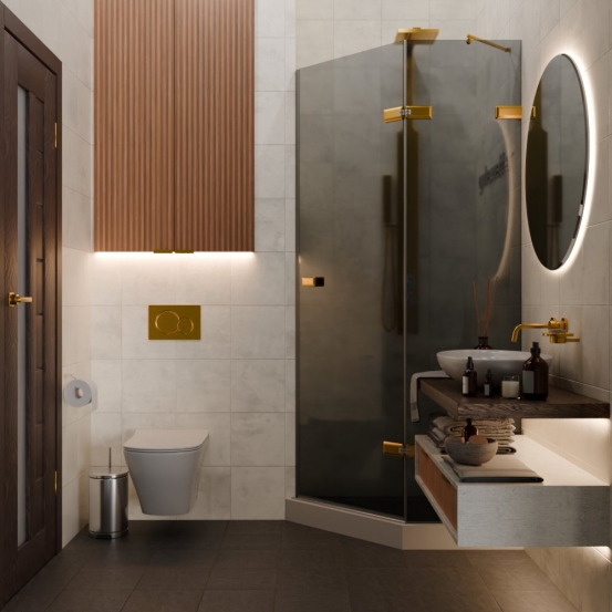 TREND DOOR GK-862AG135ONE-01 золотой металлик стекло графитовое #4