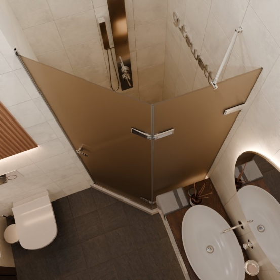 TREND DOOR GK-862AG135ONE-01 хром блестящий стекло бронзовое матовое #2