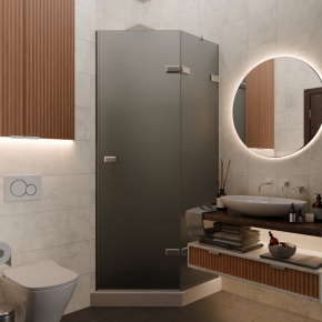 TREND DOOR GK-862AG135ONE-01 хром матовый стекло графитовое матовое #1