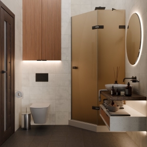 TREND DOOR GK-862AG135ONE-01 черный матовый стекло бронзовое матовое #4