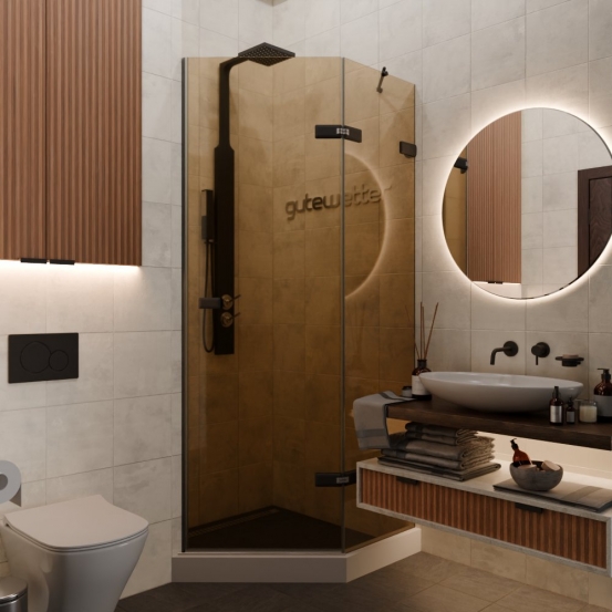 TREND DOOR GK-862AG135ONE-01 черный матовый стекло бронзовое #1