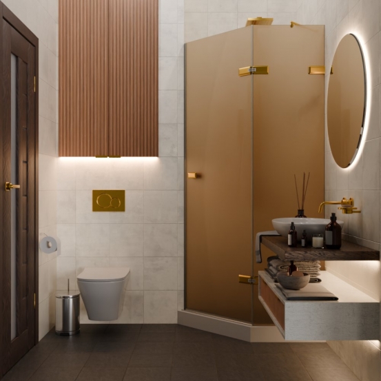 TREND DOOR GK-862AG135ONE-01 золотой металлик стекло бронзовое матовое #4