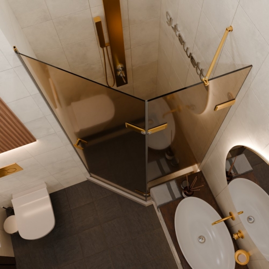 TREND DOOR GK-862AG135ONE-01 золотой металлик стекло бронзовое #2