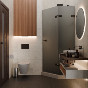 TREND DOOR GK-862AG135ONE-01 черный матовый стекло графитовое матовое #4