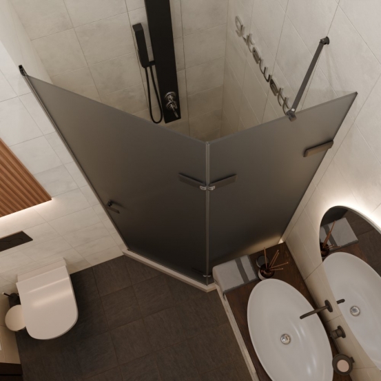 TREND DOOR GK-862AG135ONE-01 черный матовый стекло графитовое матовое #2